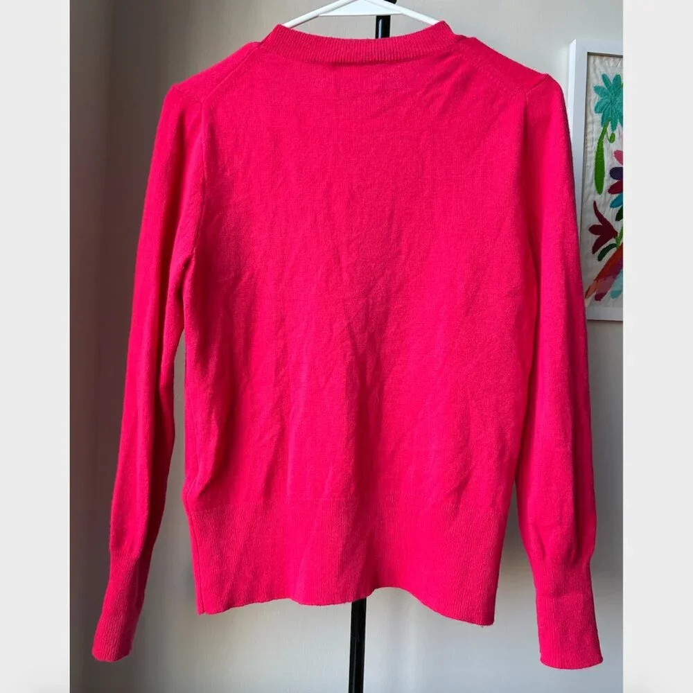 J. Crew Dark Pink Cashmere Classic-Fit Crewneck Sweater - Size S